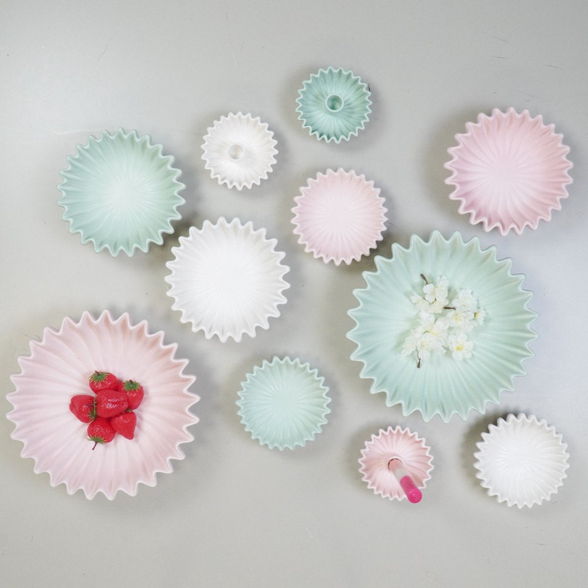 Kaarsenzand Styling Set – Kleine Ribbel Schaal + Zand & Lontjes + Lucifers