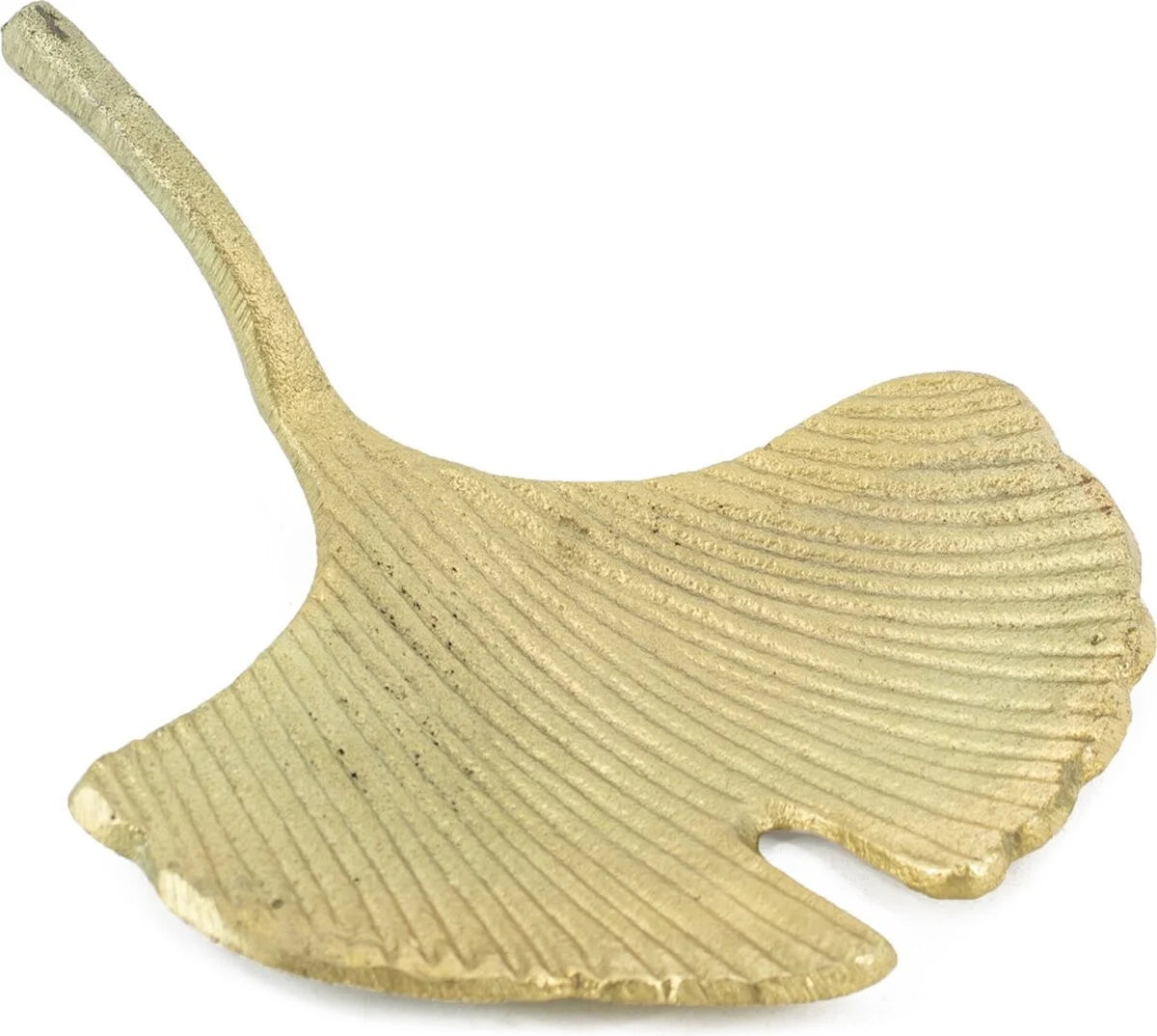 Gouden metalen schaaltje in lotusbladvorm – geschikt voor amberblokjes