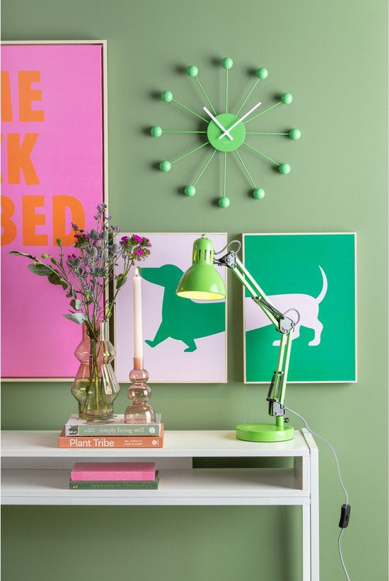 Teckel Wanddecoratie Set – Paars & Groen