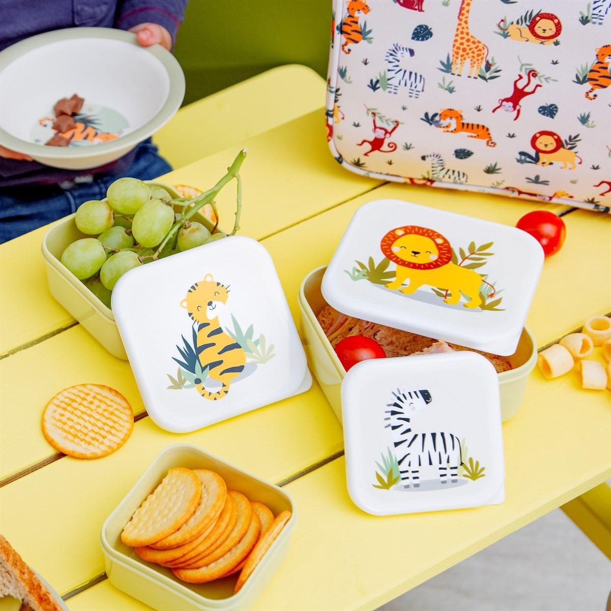 Snackbox set Safari met dierenprint van Sass & Belle