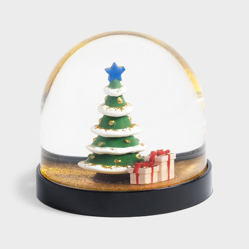 Sneeuwbol met Kerstboom – Gouden Glitters – &Klevering – 8,5 cm