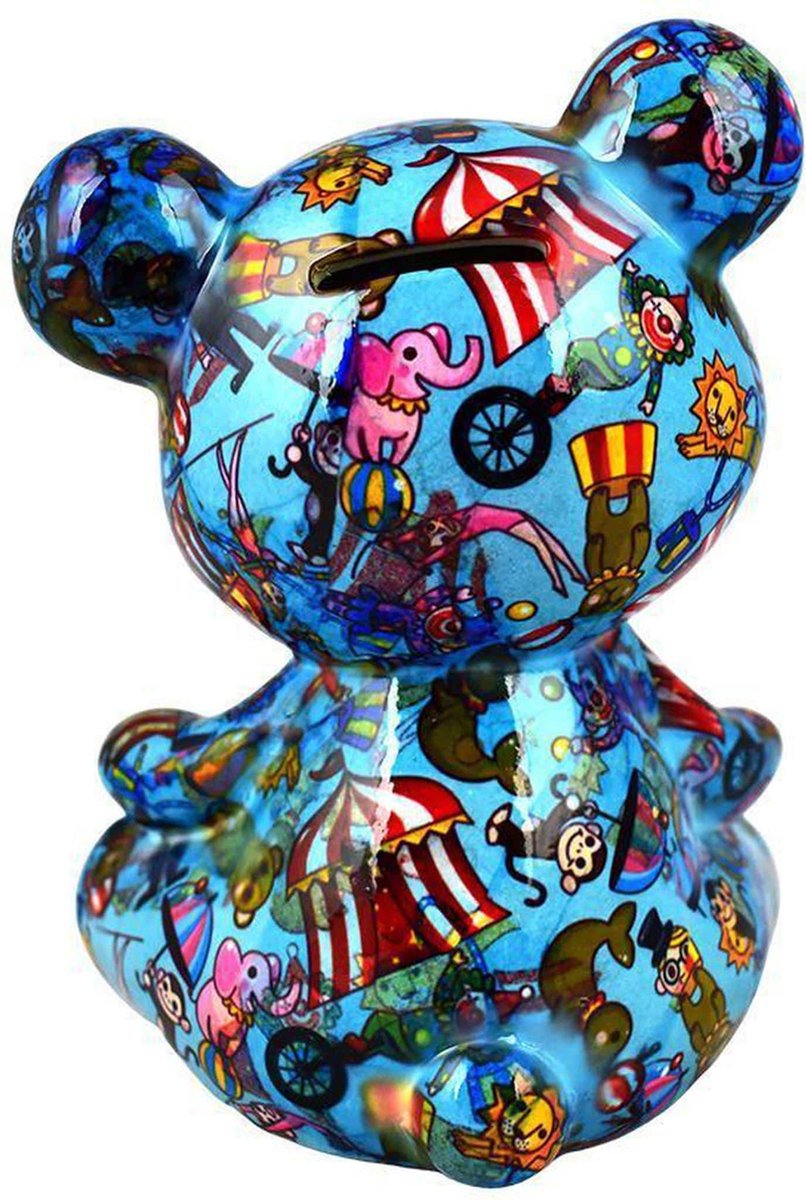 Money box Bear Toto – Circus Turquoise