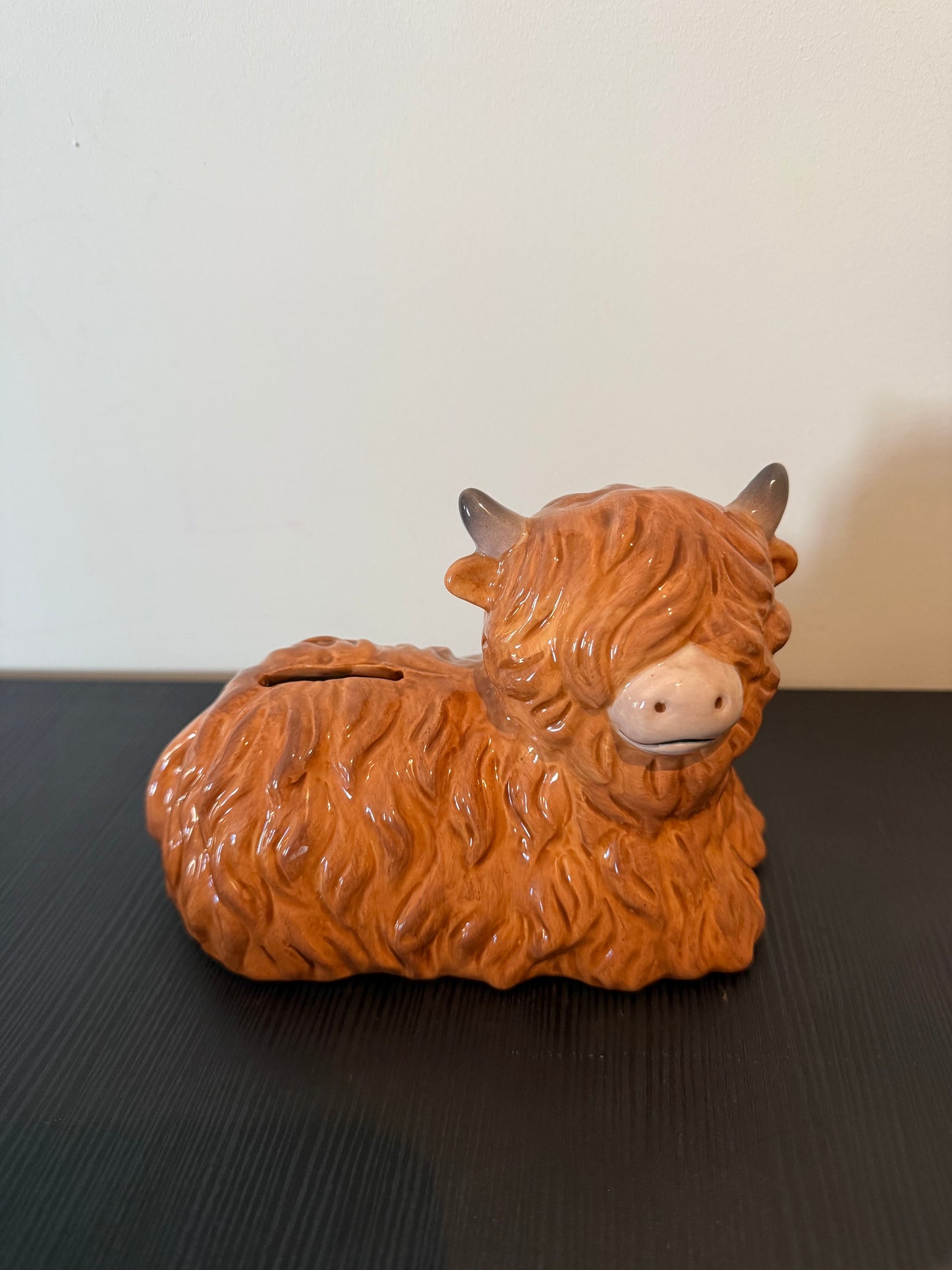 keramiek spaarpot hooglander koe bruin dieren spaarpot