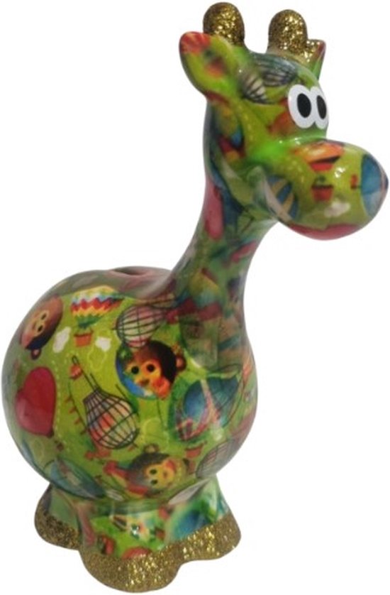 Pomme Pidou spaarpot giraffe Lola in Air Balloons Gardengreen – keramiek 15,5 cm