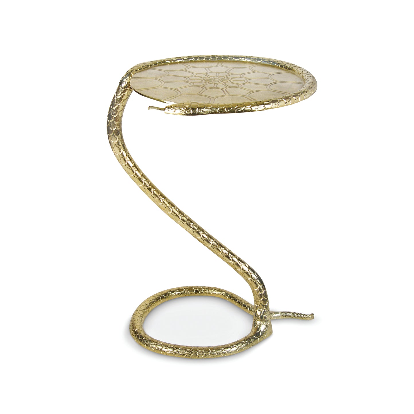 Bijzettafel Python Goud – Slangvorm Design Ø 45 cm