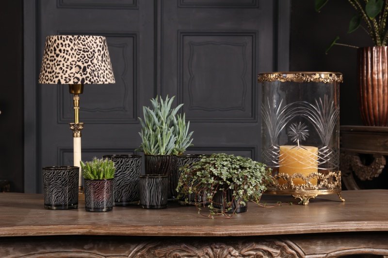 Theelichthouders Zebraprint – Set van 3 & Groot