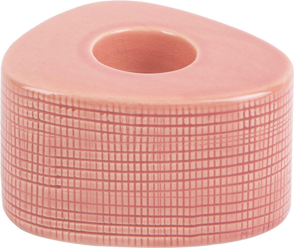 Theelichthouder Triangle Roze – Keramiek – 3 Hoogtes