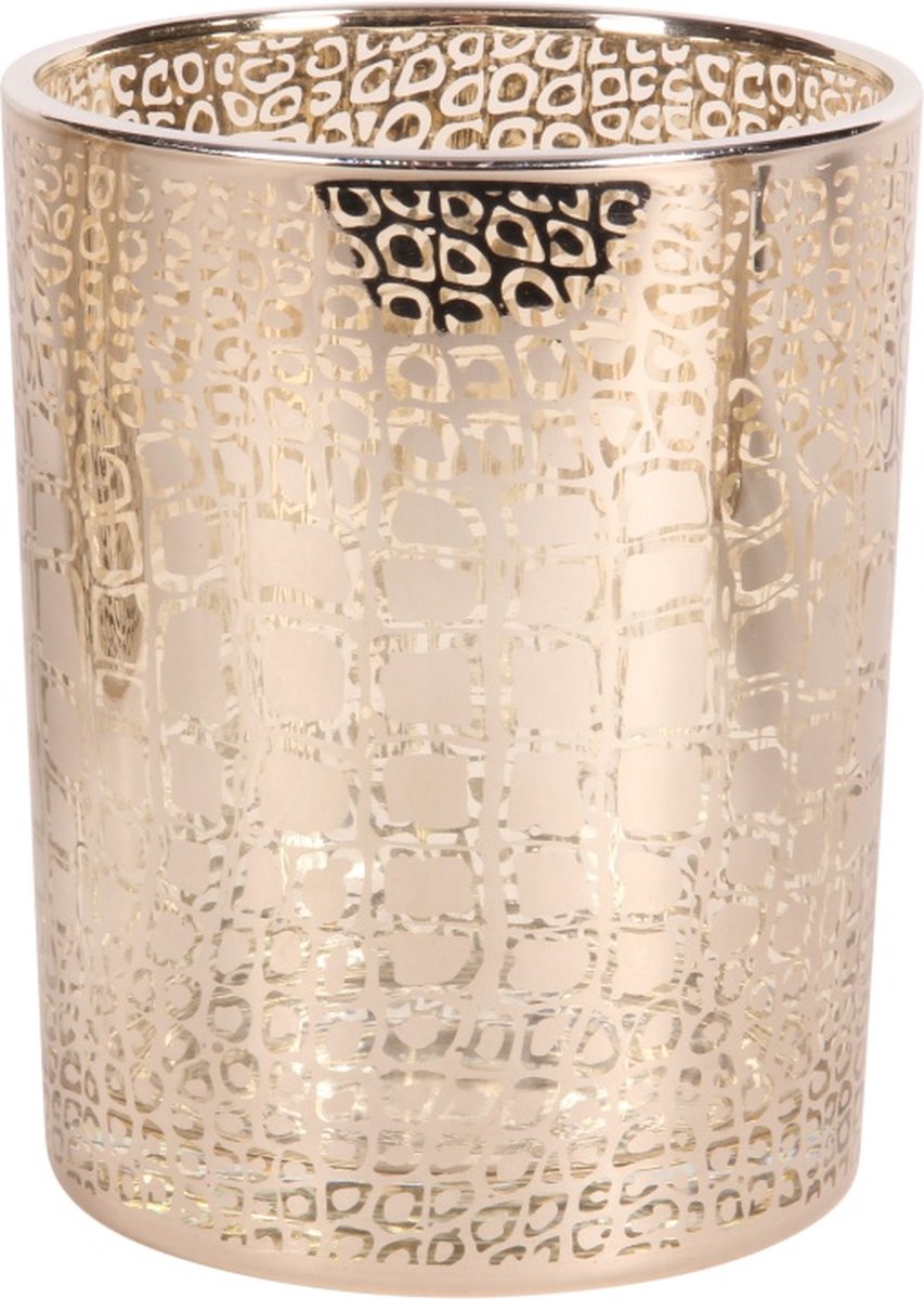 Theelichthouder Crocoprint Zilver – 4 Formaten
