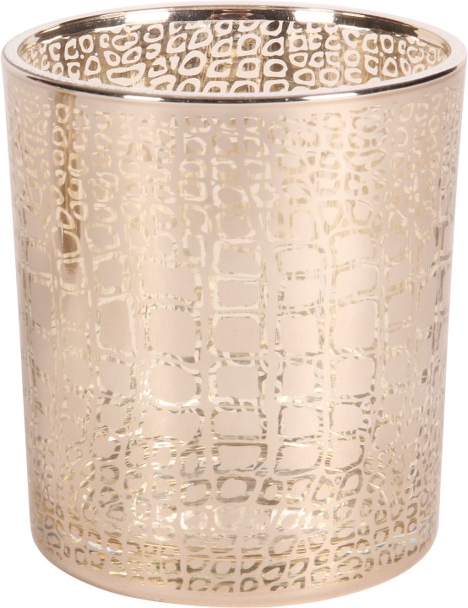 Theelichthouder Crocoprint Zilver – 4 Formaten