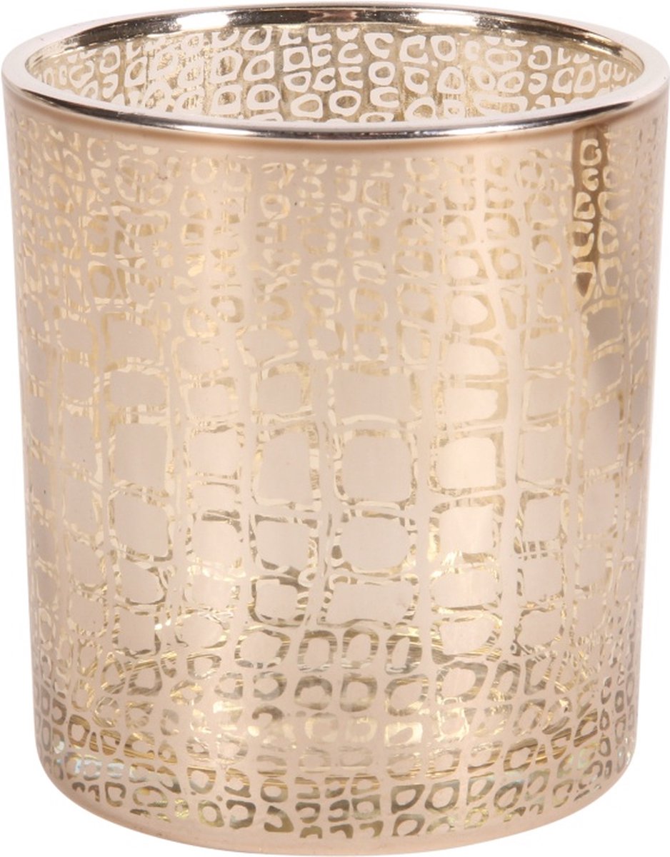 Theelichthouder Crocoprint Zilver – 4 Formaten