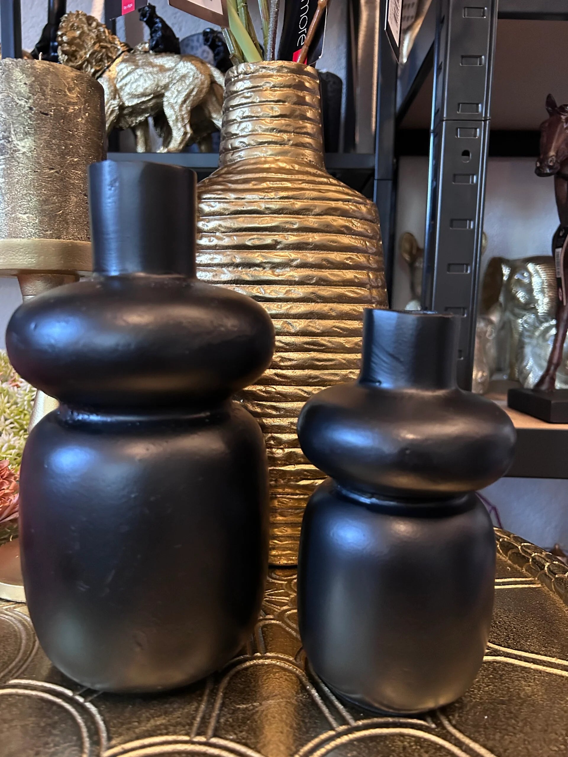Schwarze Bubble Vase Round Colmore – Modernes Aluminium