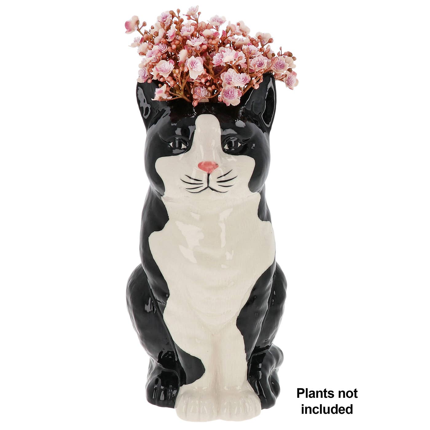 Kattenvaas Keramiek – Zwart Wit – 28 cm Hoog