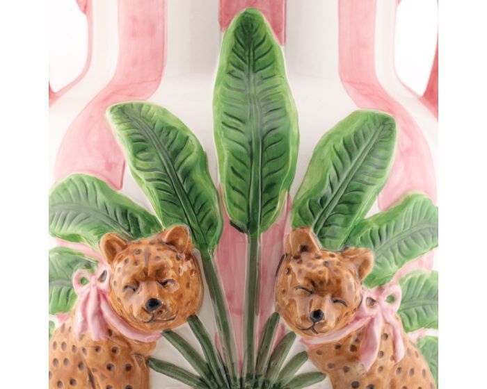 Panter Vaas Paloma – Roze Keramische Statement Vaas