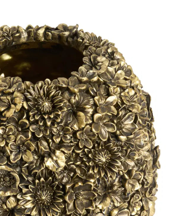 Flower vase with floral relief – Bronze/Gold – Light & Living – 20 cm