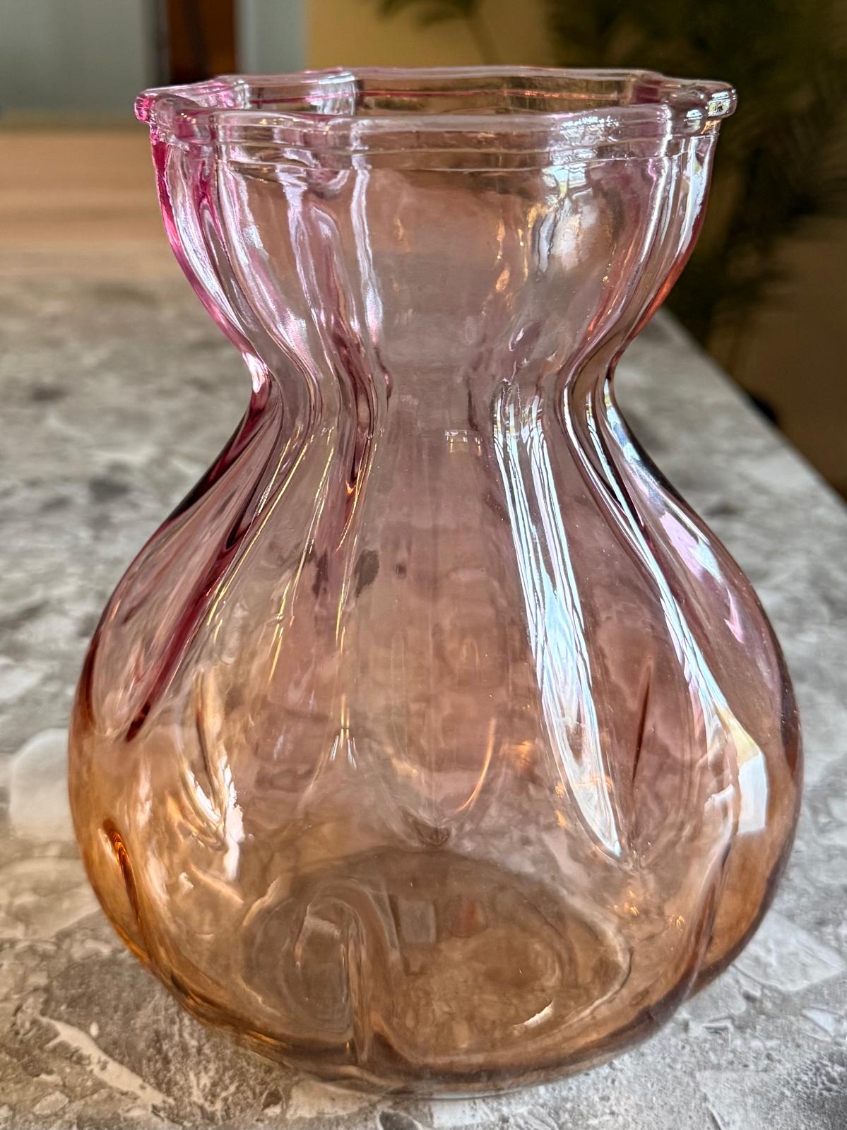 Glazen Vaas Ombre 18 cm – Oranje/Roze of Paars/Oranje