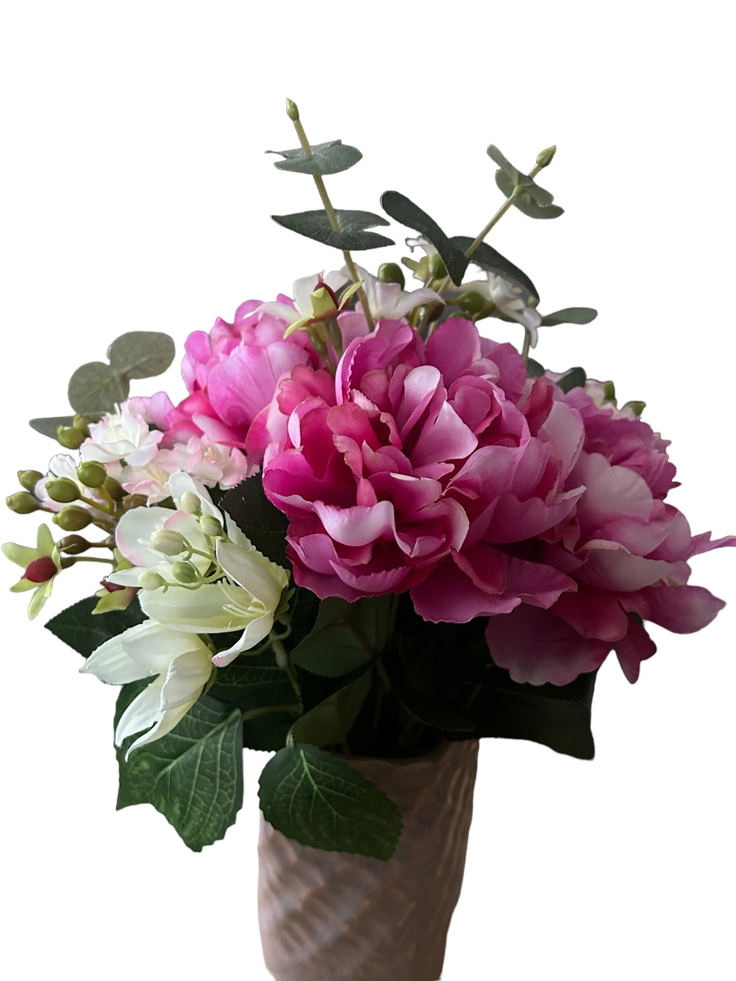 Roze Vaas met Kunstbloemen – Lichtroze of Donkerroze