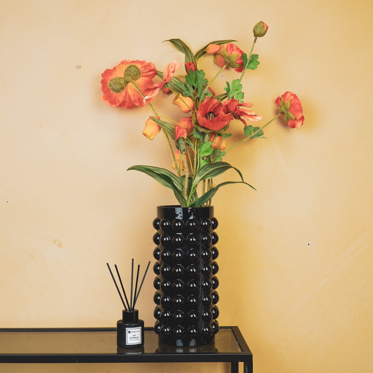 Schwarze Glasvase – Modernes & schickes Design