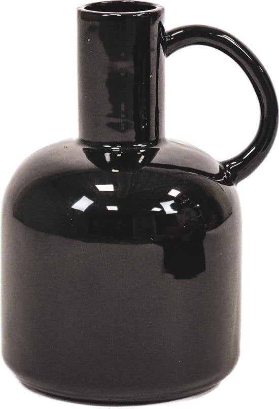Zwarte Jug Vaas – Keramiek 21,5 cm