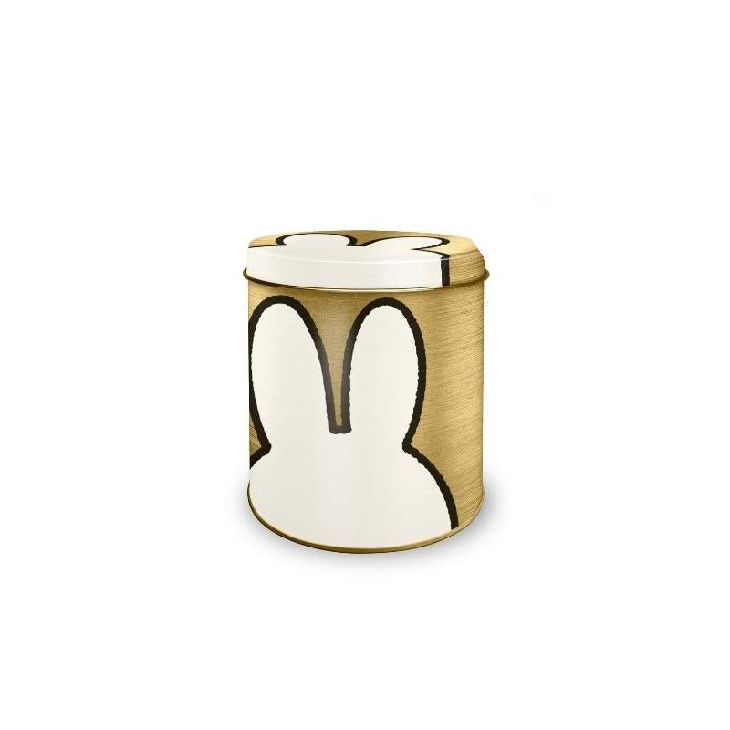 Rond goudkleurig metalen blik met Nijntje design Ø10x11,5 cm