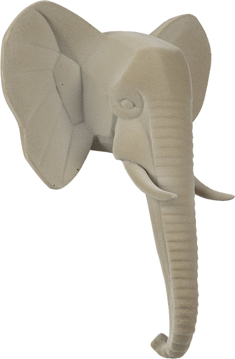 olifantenkop wanddecoratie beige clayre eef dieren decoratie