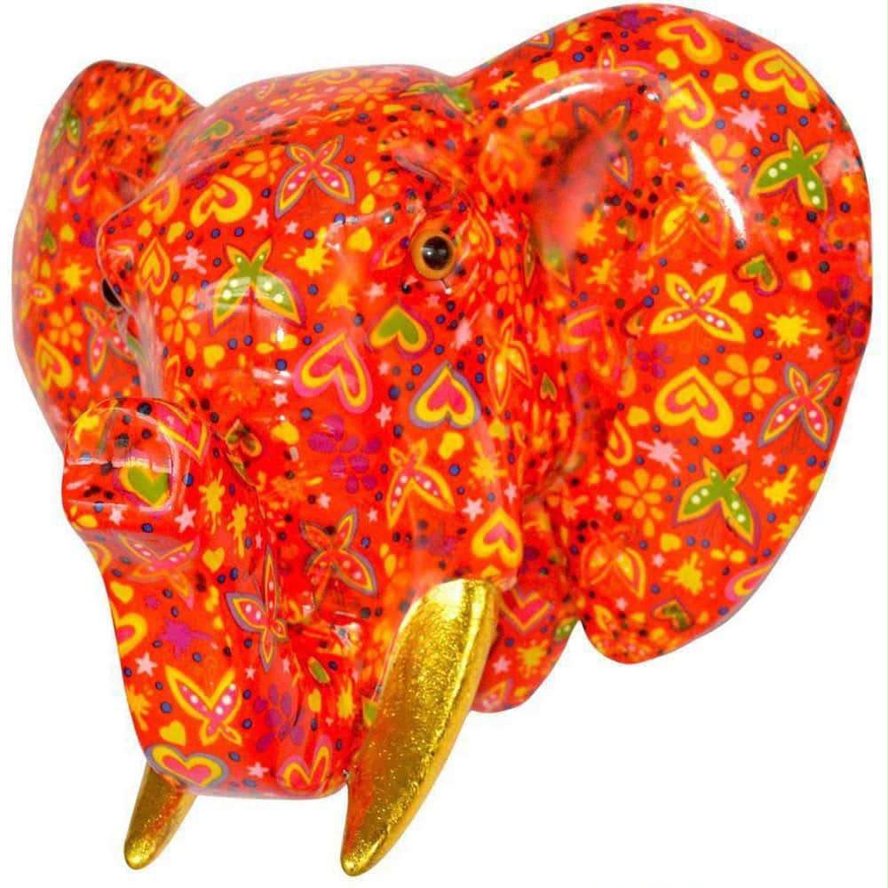 Pomme Pidou Aniwall Olifant Jim Wanddecoratie Rood Multicolor