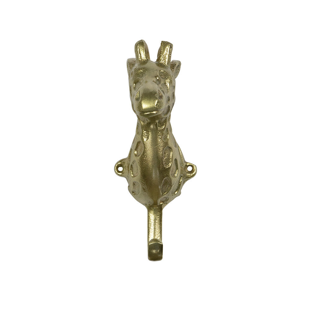 Gouden Giraffekop Wandhaak – Aluminium Dierenhaak