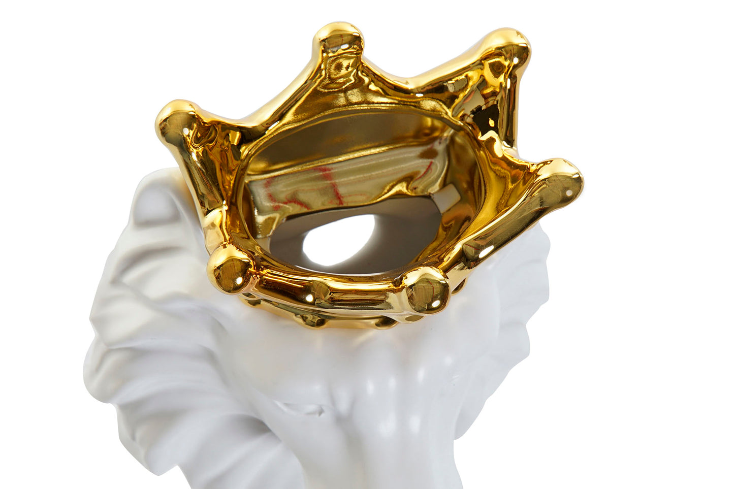 Wandvaas Leeuw Met Kroon – Wit & Goud