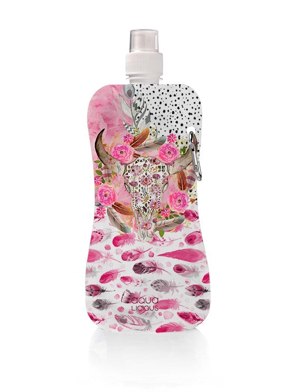 Wasserbeutel mit Bullen-Print – Faltbar 450 ml