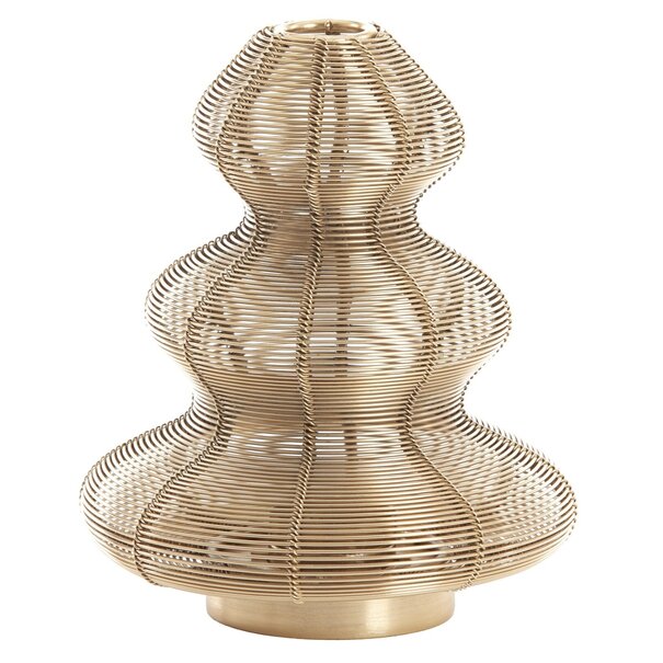 Gouden metalen windlicht in kerstboomvorm – Light & Living – Ø16 x 19 cm