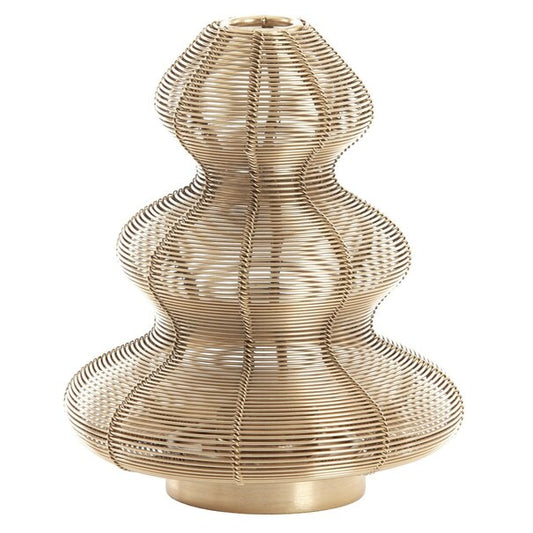 Gouden metalen windlicht in kerstboomvorm – Light & Living – Ø16 x 19 cm