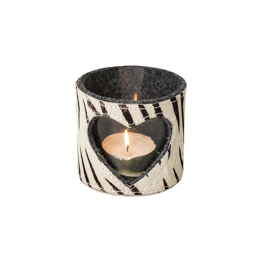 Windlicht Zebra met Hart – Sfeervolle Luxe