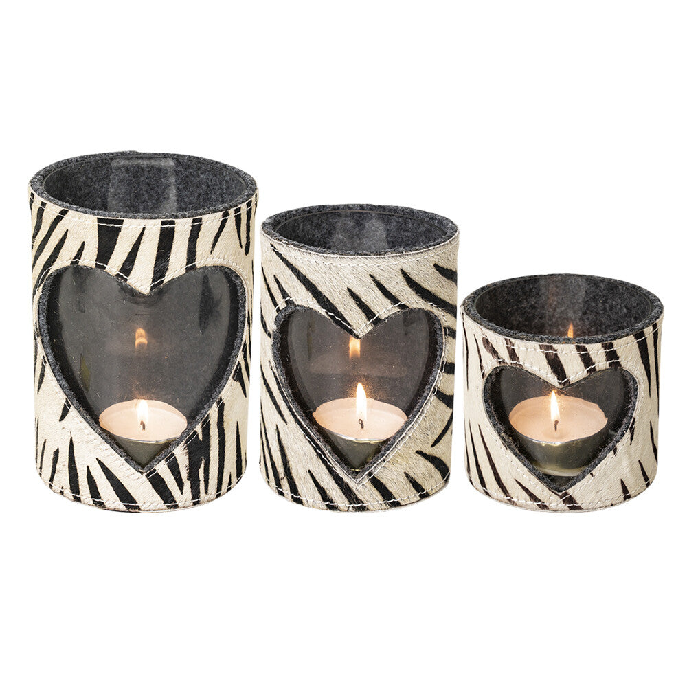 Windlicht Zebra met Hart – Sfeervolle Luxe