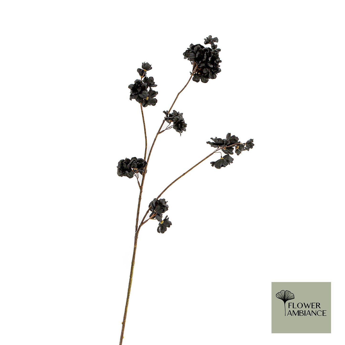 Zwarte zijdenbloem bloesemtak 84 cm – elegante kunstbloem – Krokomingo