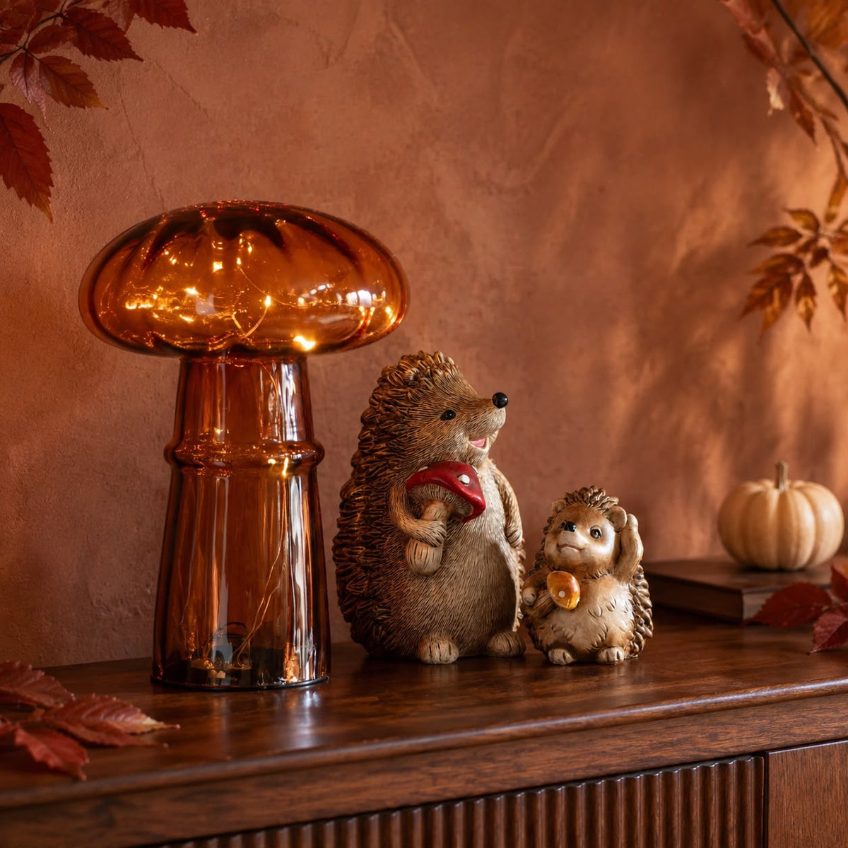 herfstdecoratie-beelden-bosdieren-paddenstoelen-Krokomingo