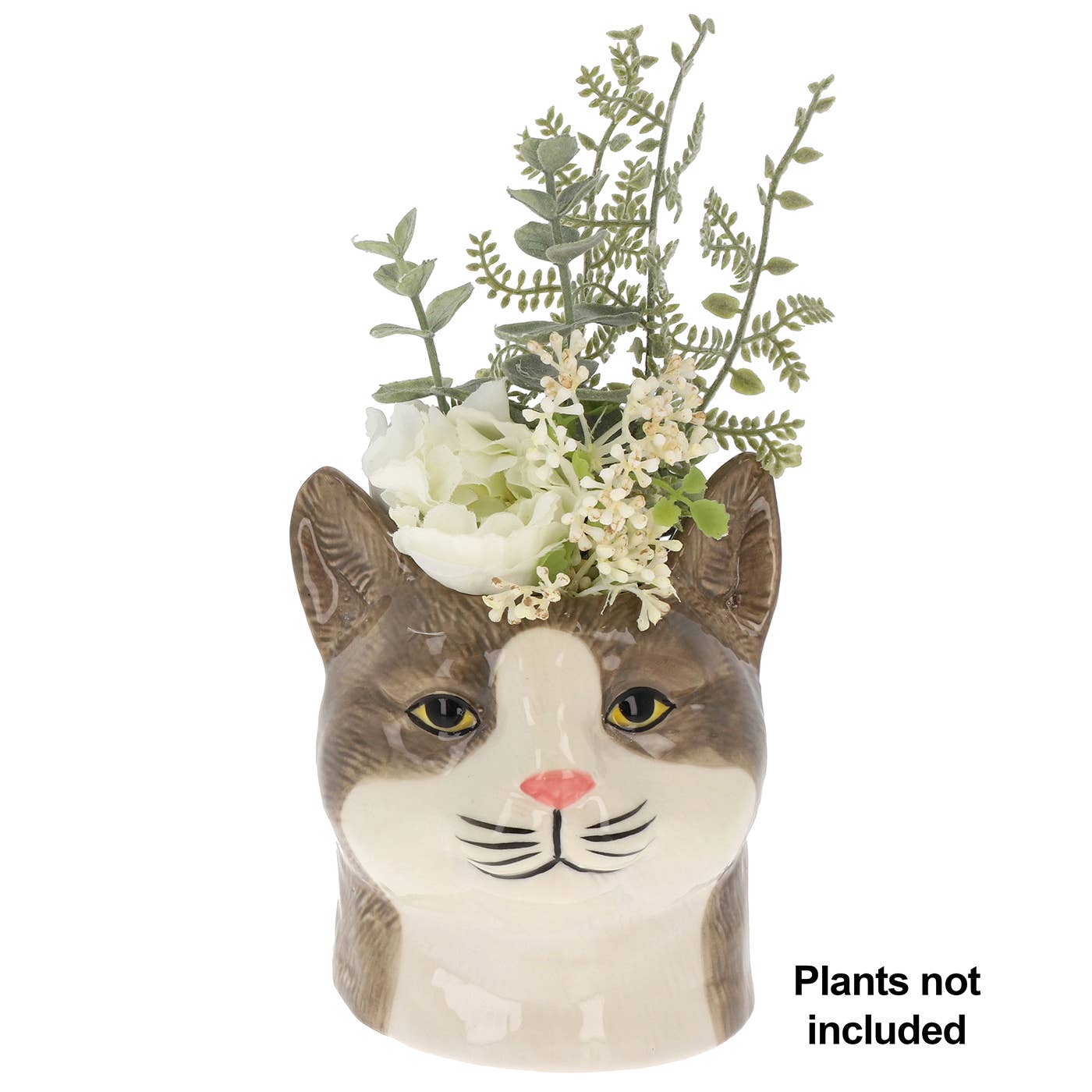 Kattenkop Vaas – Grijsbruin Keramiek – 12,5 cm