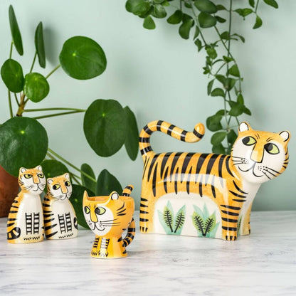 Tiger Salz- und Pfefferstreuer – handgefertigte Keramik (2 Stück)