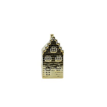 Gouden Keramiek Huisje – Spaarpot – 13 cm