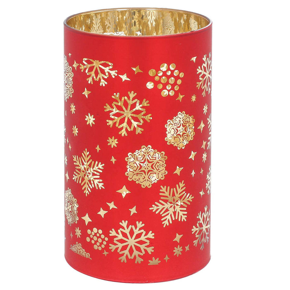Glazen LED Kerstlamp met Wintertafereel – Zwart, Crème-Goud of Rood | 15 cm