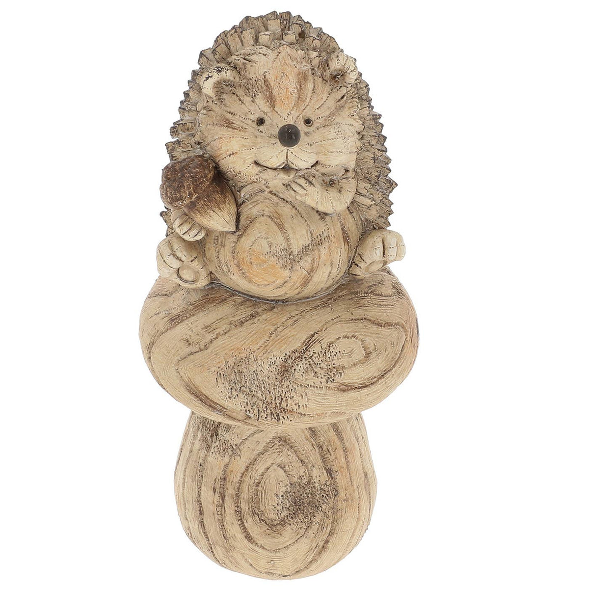 Hedgehog Decoration Wood Effect with Mushroom – 2 variants