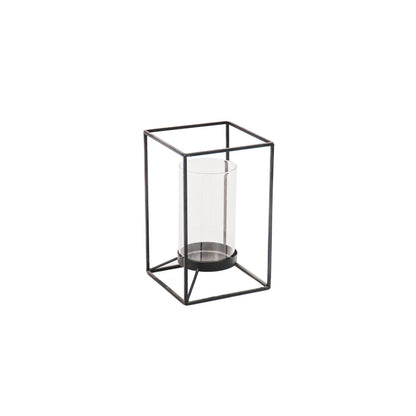 Glazen Windlicht – Metaal & Glas – 20 cm