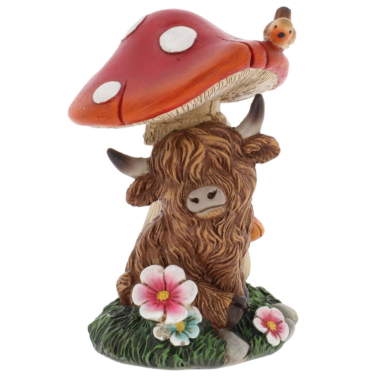 Highland Cow with Mushroom – Polyresin | 3 variants