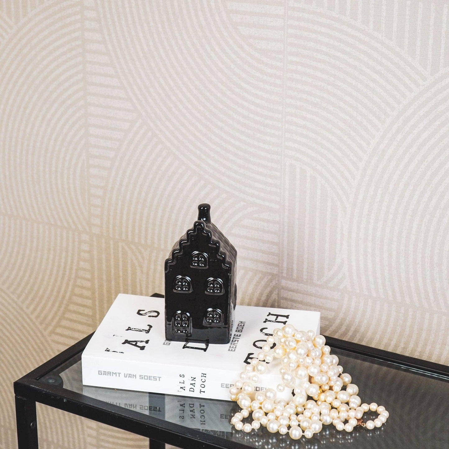 Zwart Keramiek Huisje – Spaarpot – 13 cm