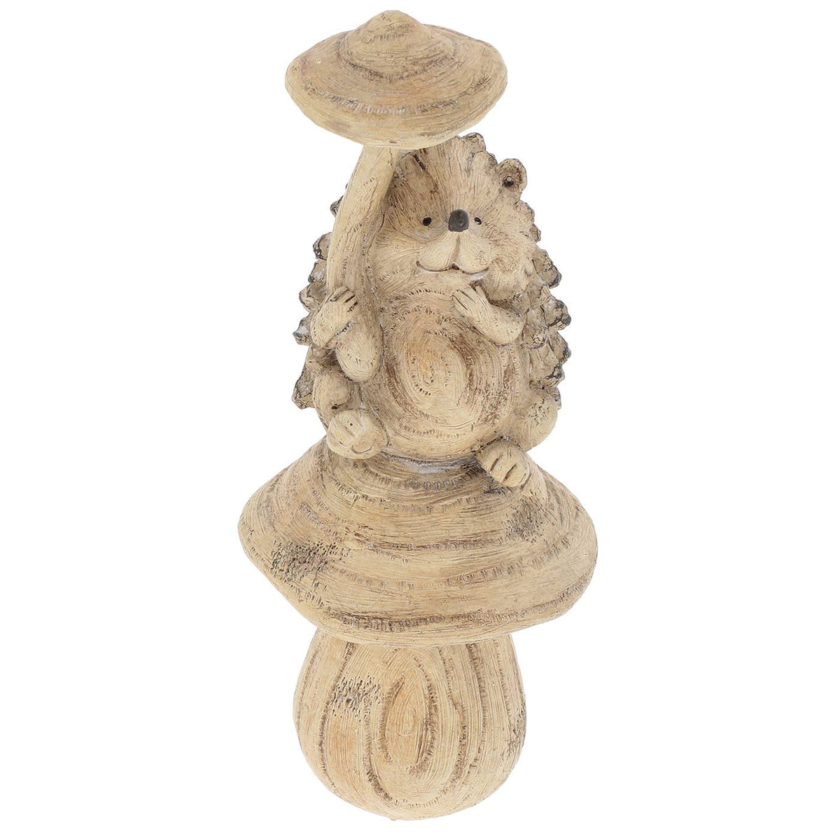 Hedgehog Decoration Wood Effect with Mushroom – 2 variants