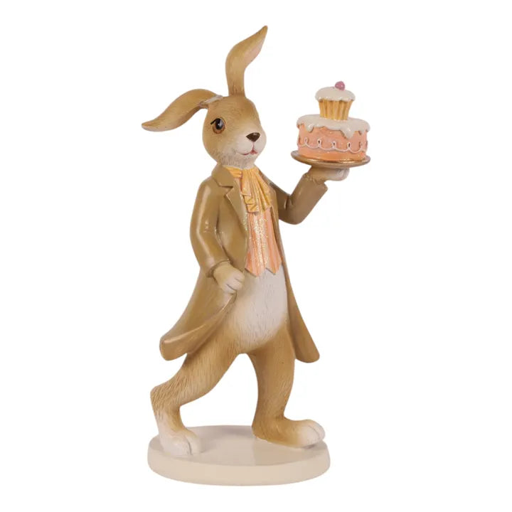 Paashaas met Taart – 2 Varianten – Crème & Pastel – Dutch Style – 23 cm