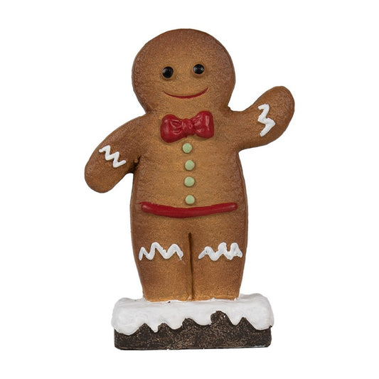 Keramieken kerstdecoratie gingerbread jongetje in bruin – Clayre &amp; Eef – 10x5x15 cm