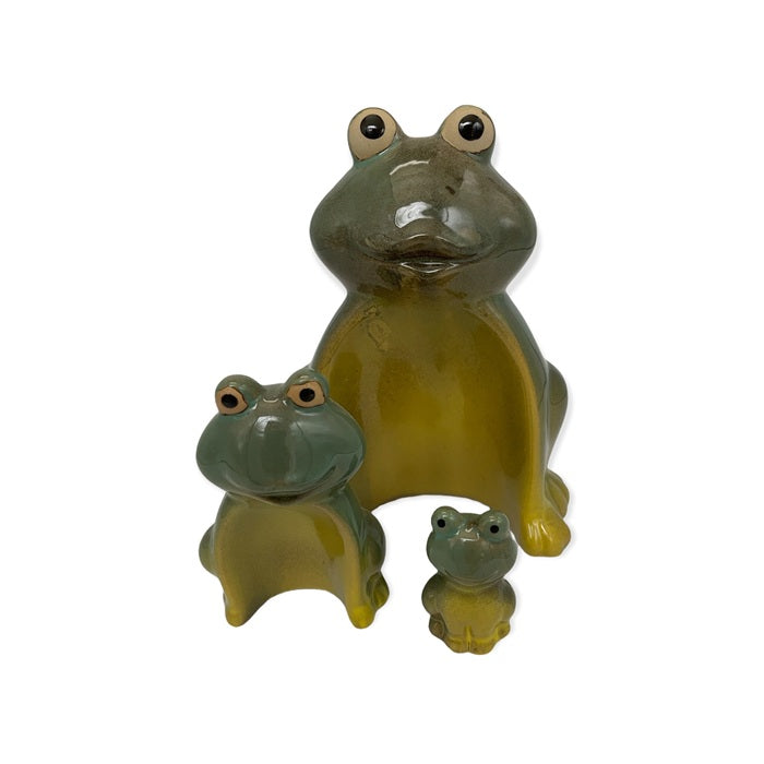 3-in-1 Froschfiguren-Set – Keramik