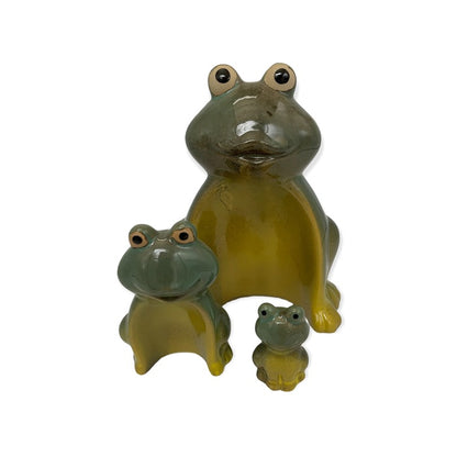 3-in-1 Froschfiguren-Set – Keramik