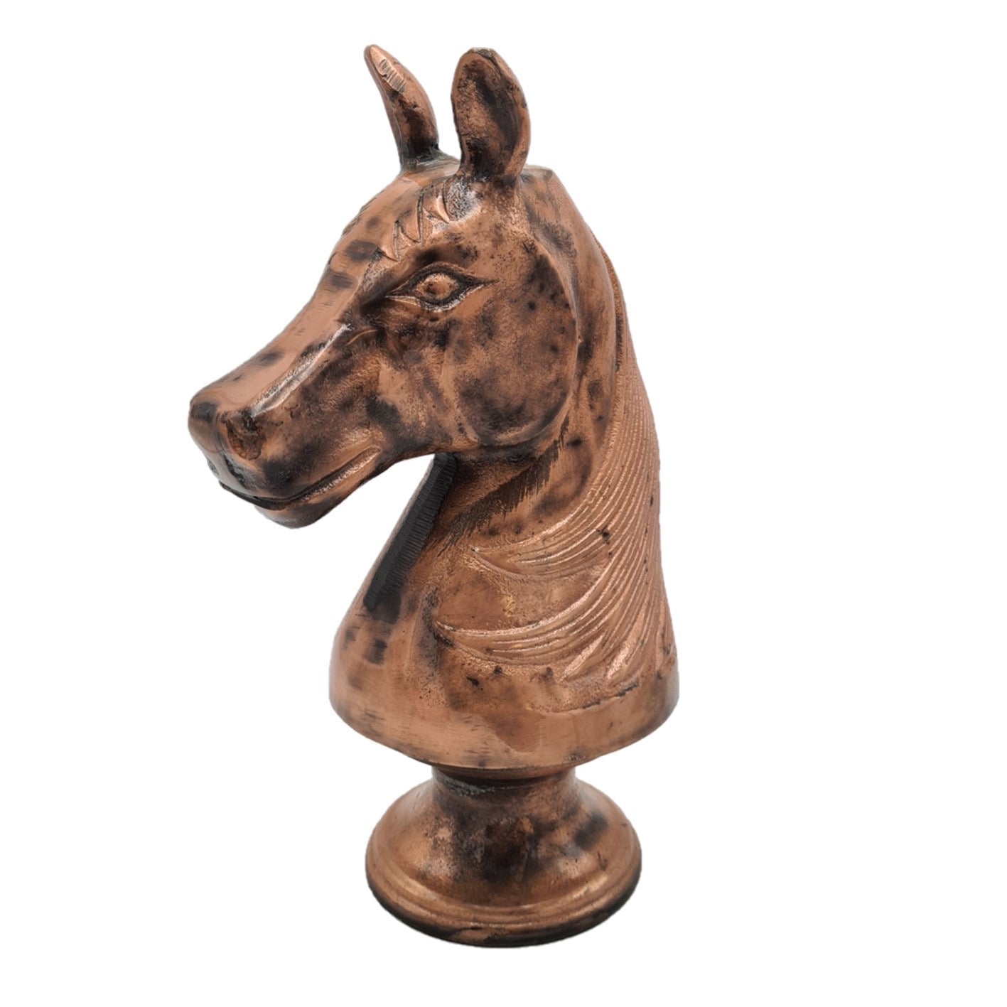 Paardenhoofd Schaakstuk – Koperkleurig & Handgemaakt (31 cm)