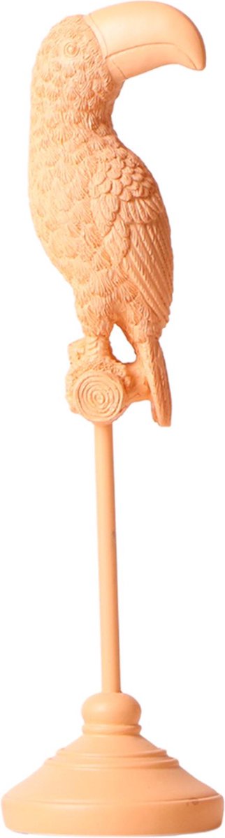 Tukan-Statue auf Fuß – Pfirsichfarbe – 30 cm