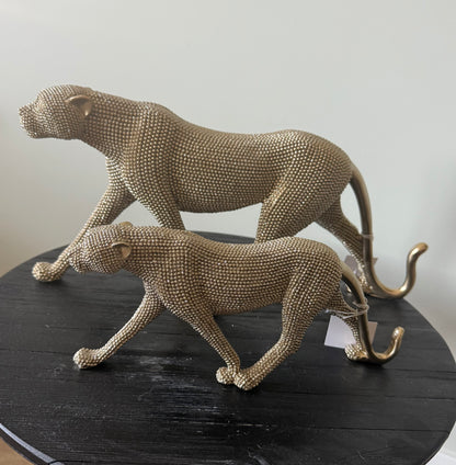 Gouden Panter Beeld – Luxe Sculptuur – 2 Maten